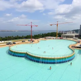 Obras da piscina de ondas do Parque da Cidade no DF