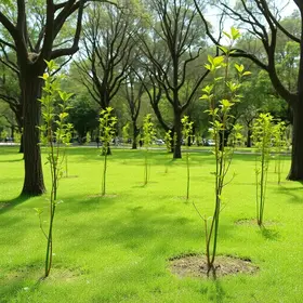 Mudas plantadas no Parque da Cidade