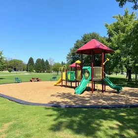 novos brinquedos no parque da cidade