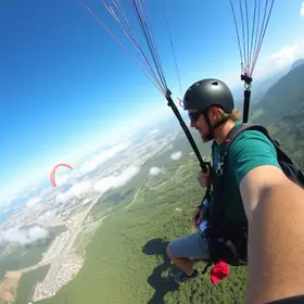 turista cai de parapente