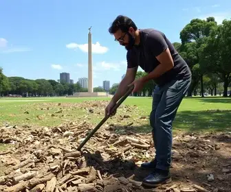 limpeza de entulho no Parque da Cidade